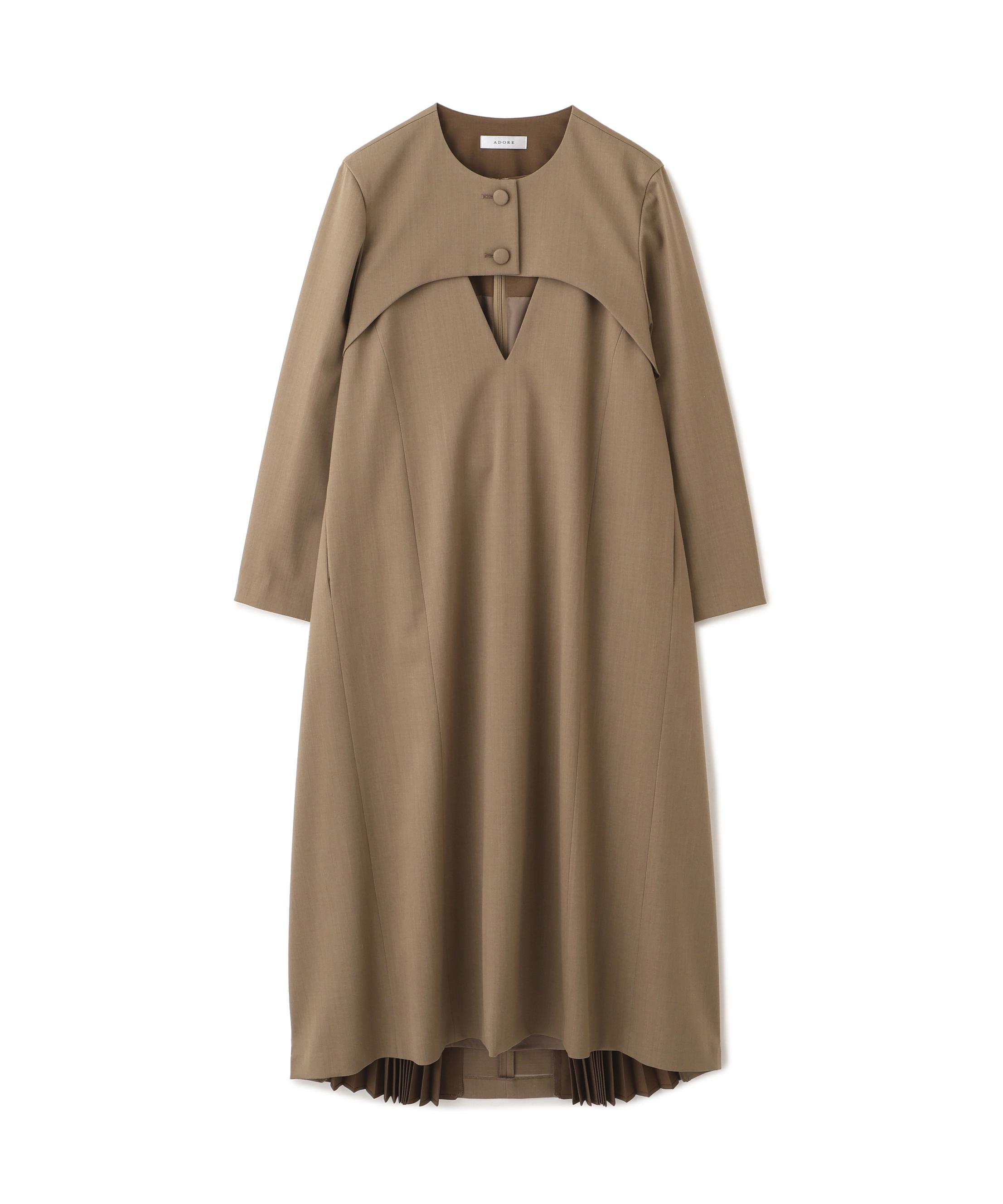 ADORE コンパクトベネシャンワンピース ベージュ 38 ADORE コンパクトベネシャンワンピース ベージュ 38