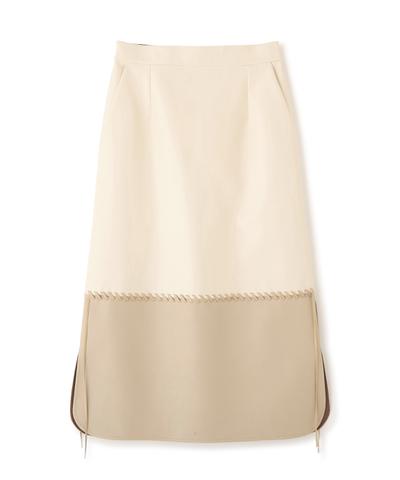 ◆レースアップフェイクレザースカート