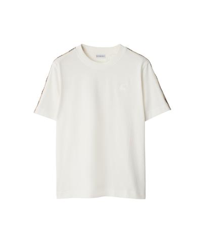 チェックトリム コットンTシャツ