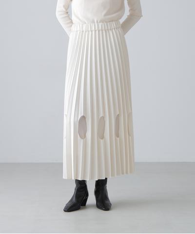 ◆オーバルホールプリーツスカート