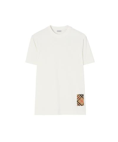 チェック カシミアパッチ コットンTシャツ