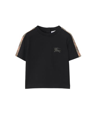 チェックトリム コットンTシャツ