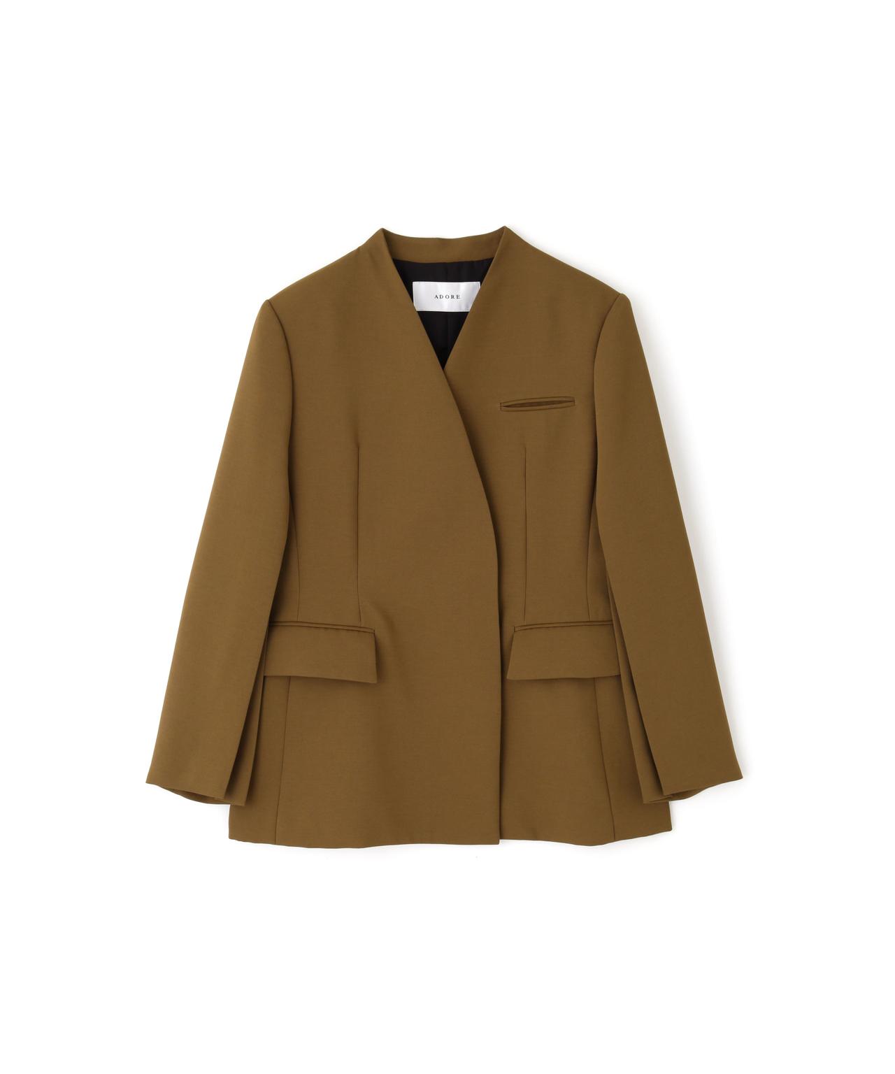 美品☆ADORE アドーア　モダールエステルジャケット　ベージュ　36 ブラウン系｜ジャケット｜ADORE(アドーア)｜阪急百貨店公式通販サイト
