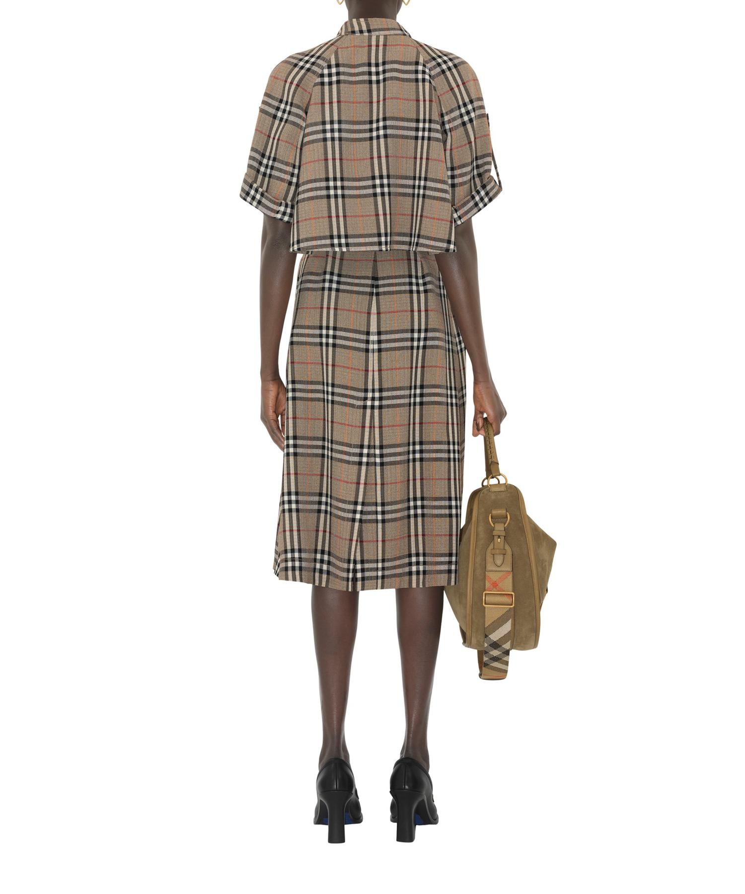 Burberry チェック シルクブレンド トレンチジャケット チェック シルクブレンド トレンチドレス (ライムストーン