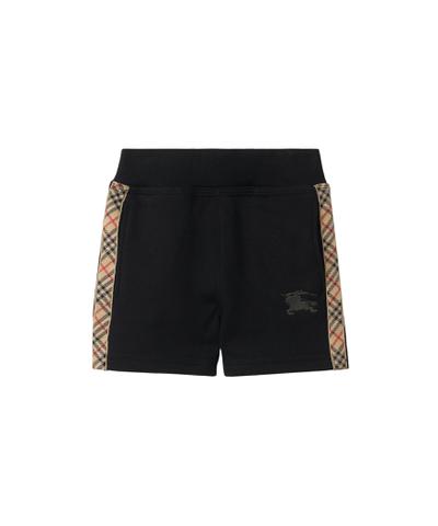 チェックトリム コットンショーツ