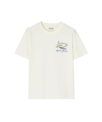 フェザープリント コットンTシャツ