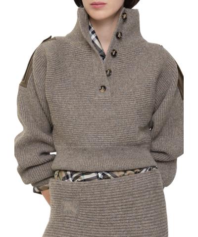 ウール ハーフボタン セーター