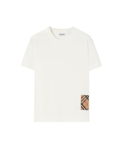 チェック カシミアパッチ コットンTシャツ