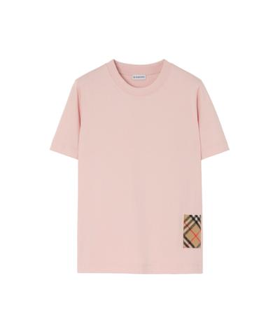 チェック カシミアパッチ コットンTシャツ