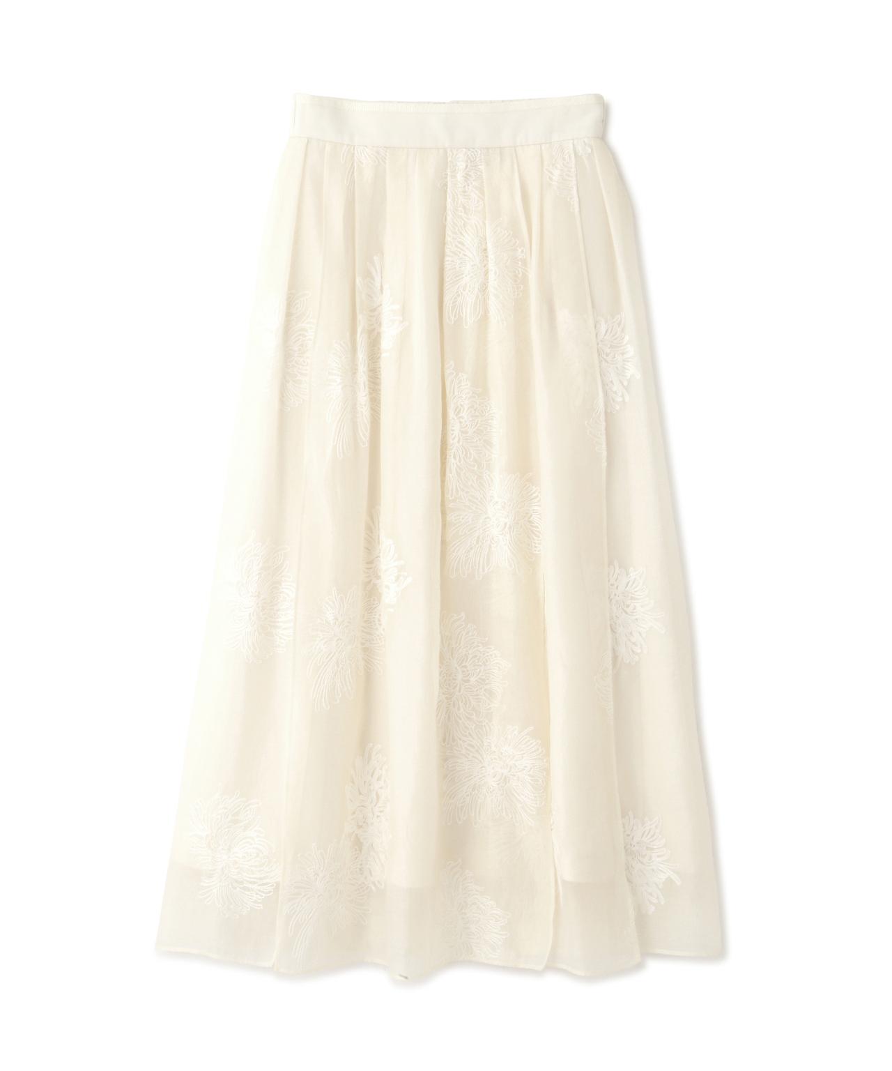 ADORE シアーエンブロイダリースカート ホワイト 36 ADORE シアーエンブロイダリースカート ホワイト 36