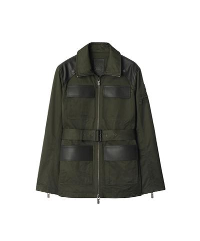 レザートリム ナイロンブレンド フィールドジャケット