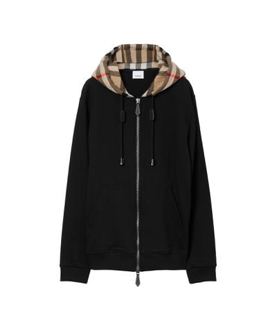 チェックフード コットン ジップフーディー