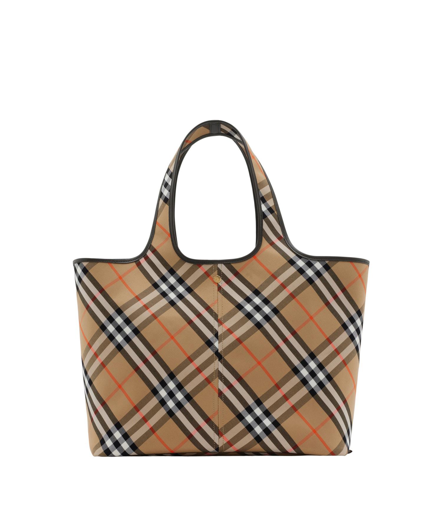 BURBERRY トートバッグ スモール チェックトート ミニ チェック ニットトート (ライケン) - ウィメンズ