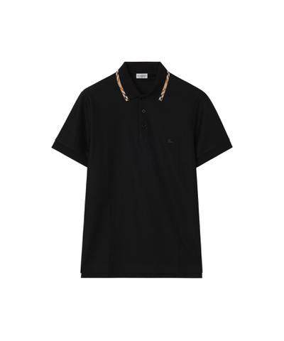 チェックトリム コットンポロシャツ