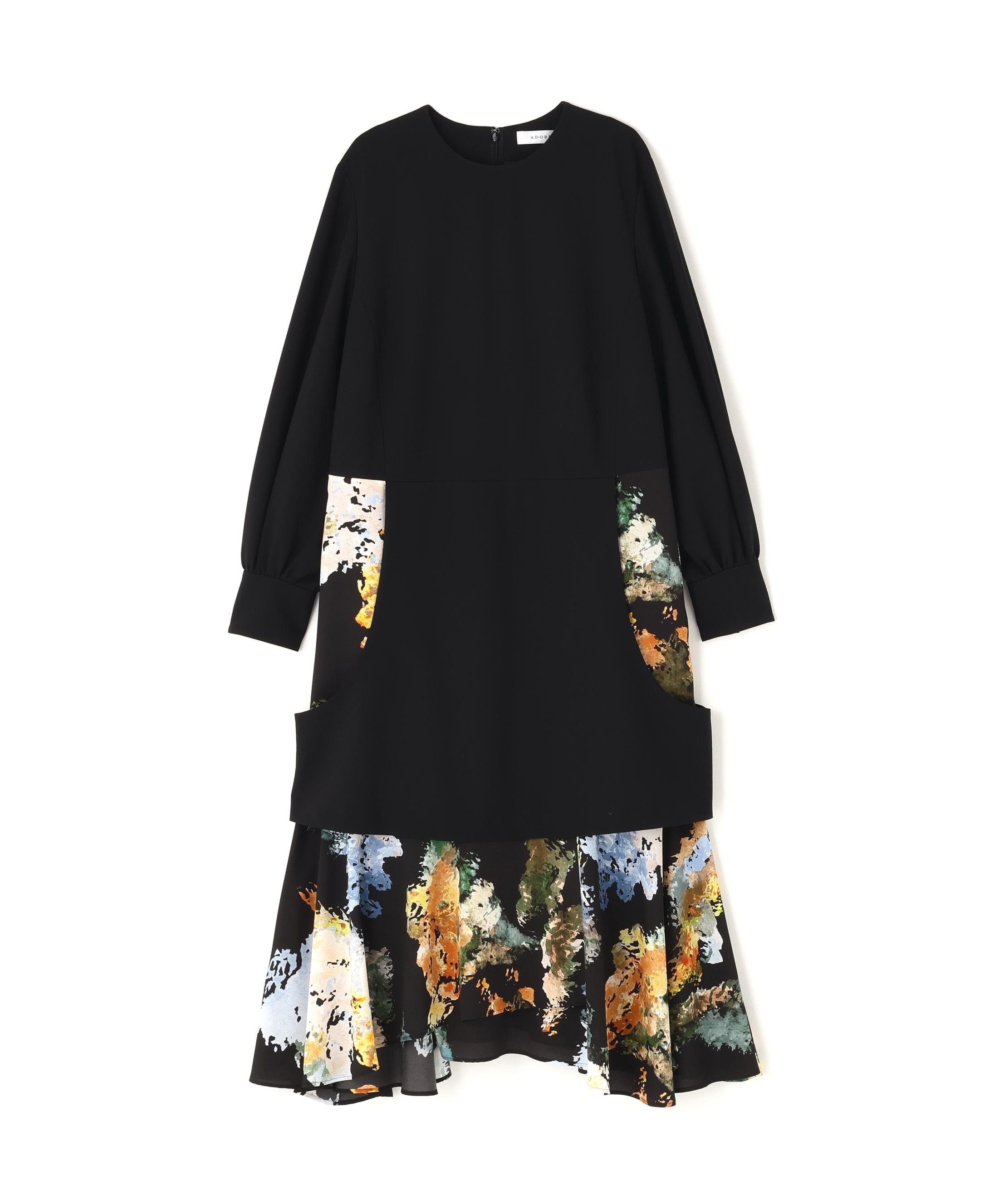 ADORE フォレストプリントワンピース ブラック 38 ADORE フォレストプリントワンピース ブラック 38