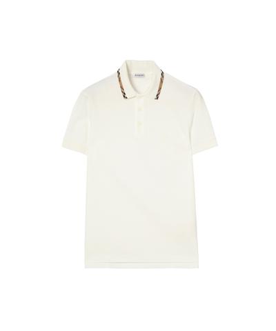 チェックトリム コットンポロシャツ