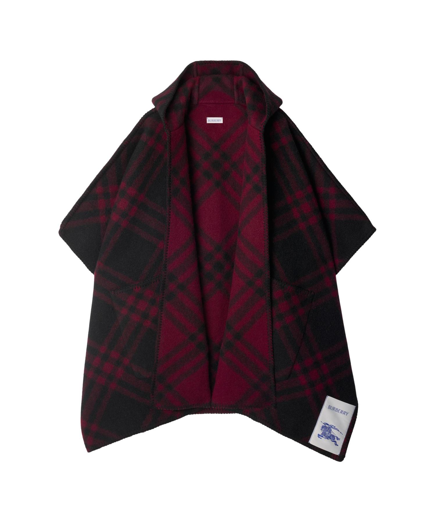 BURBERRY☆クラシック チェック リバーシブル ウール ケープ チェック ウール リバーシブル ケープ (ブラック) | Burberry