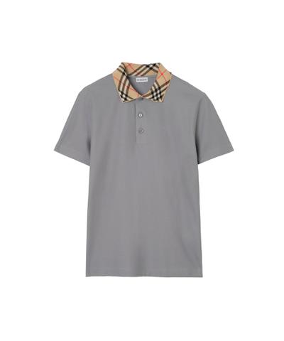 チェックカラー コットンポロシャツ