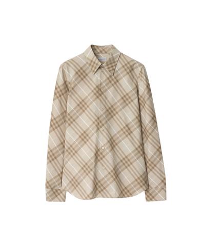 スリムフィット チェック コットンシャツ