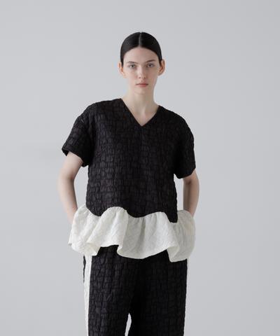 ◆ブロックジャガードブラウス