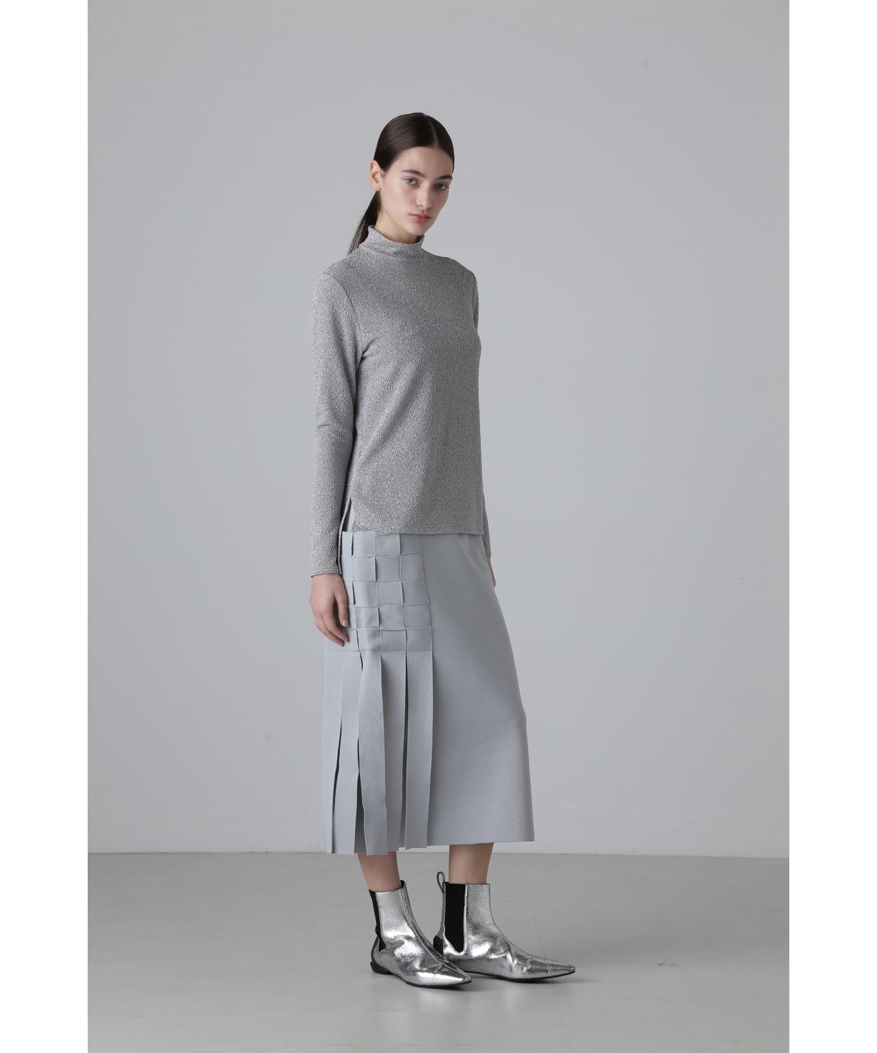 ◇シャイニーニットジャガードハイネックカットソー(O10667174)｜阪急