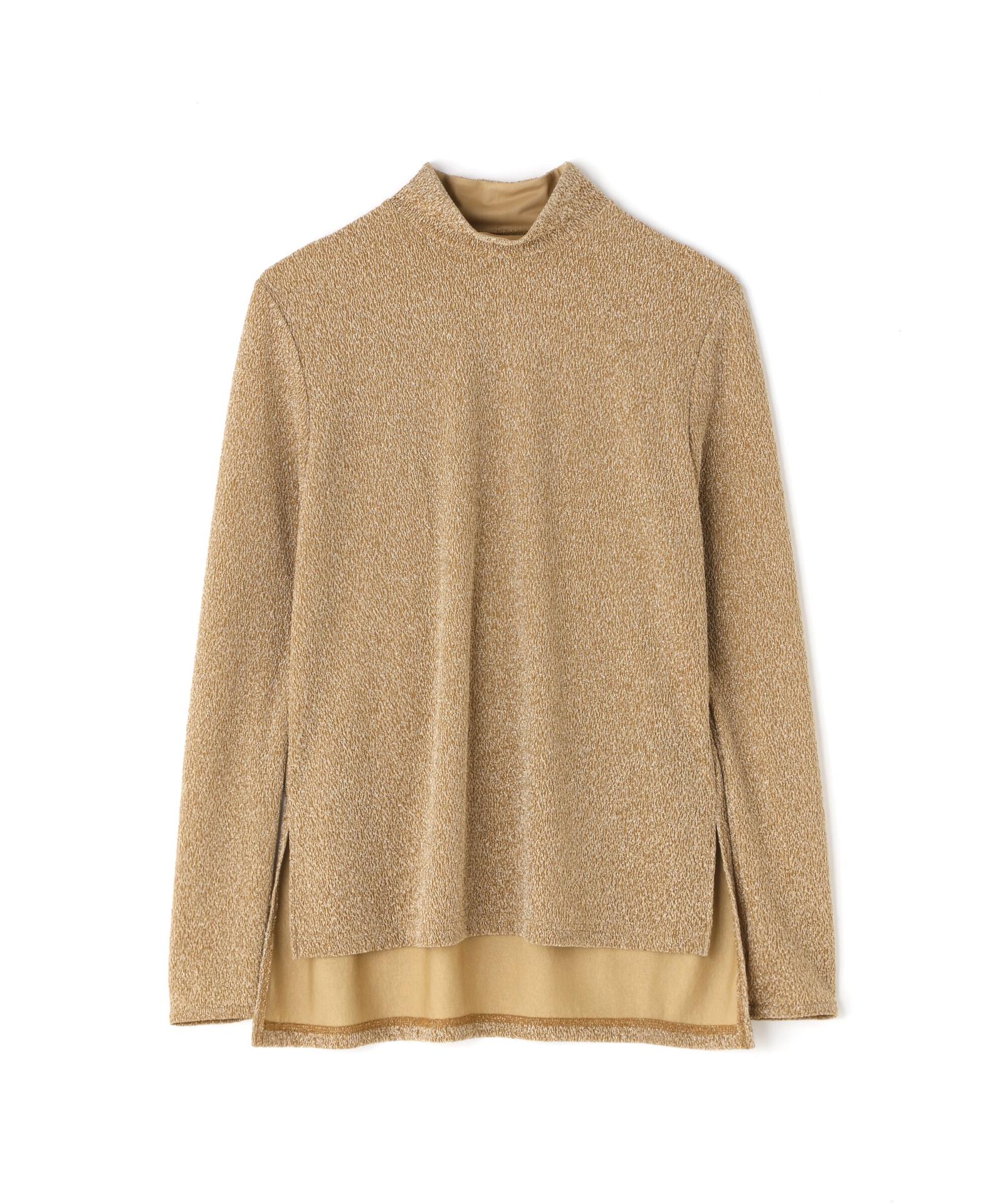 ADORE ◆シャイニーニットジャガードハイネックカットソー ゴールド 38 ADORE ◆シャイニーニットジャガードハイネックカットソー ゴールド 38