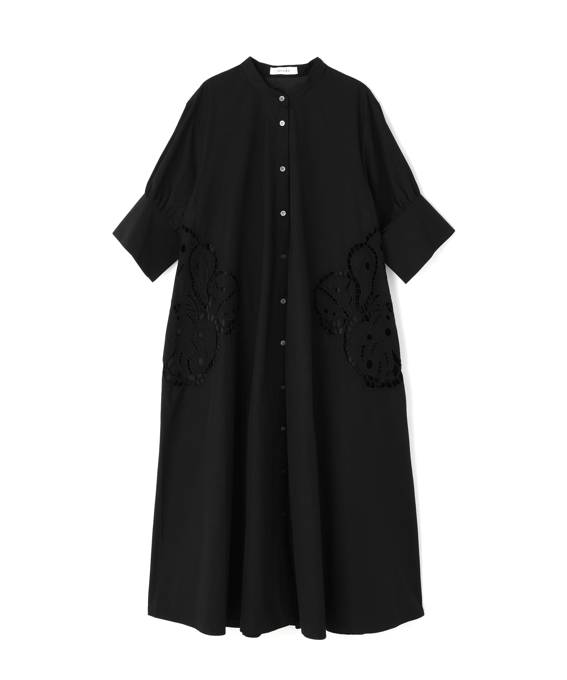 ADORE ◆シェルカットワークワンピース ブラック 38 ADORE ◆シェルカットワークワンピース ブラック 38