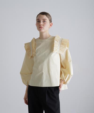 ◆クレストプリーツタイプライターブラウス