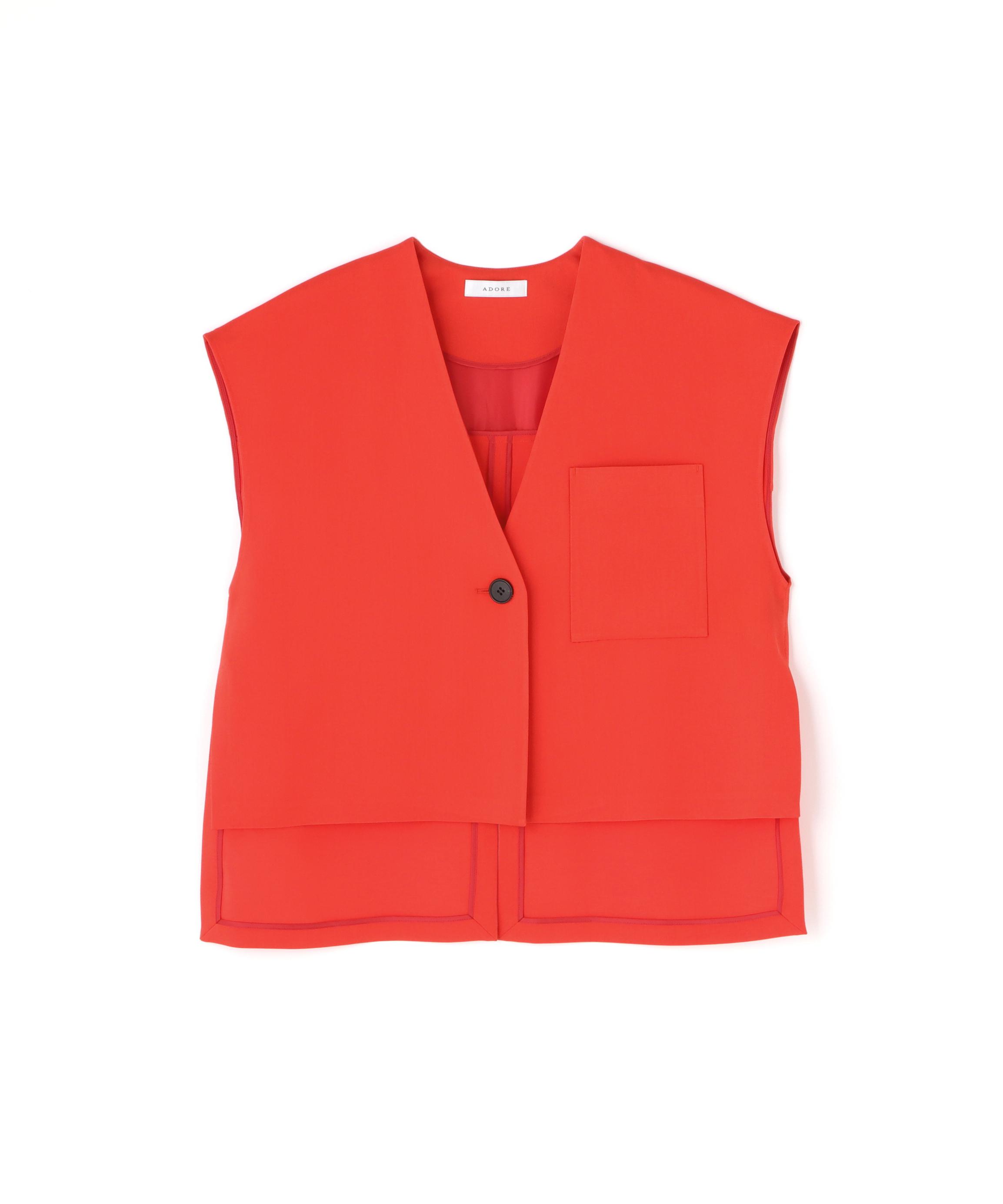 ADORE ドライカシドスノースリーブブラウス オレンジ 38 ADORE ドライカシドスノースリーブブラウス オレンジ 38