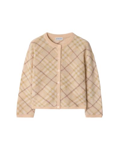 チェック アルパカシルクブレンド カーディガン