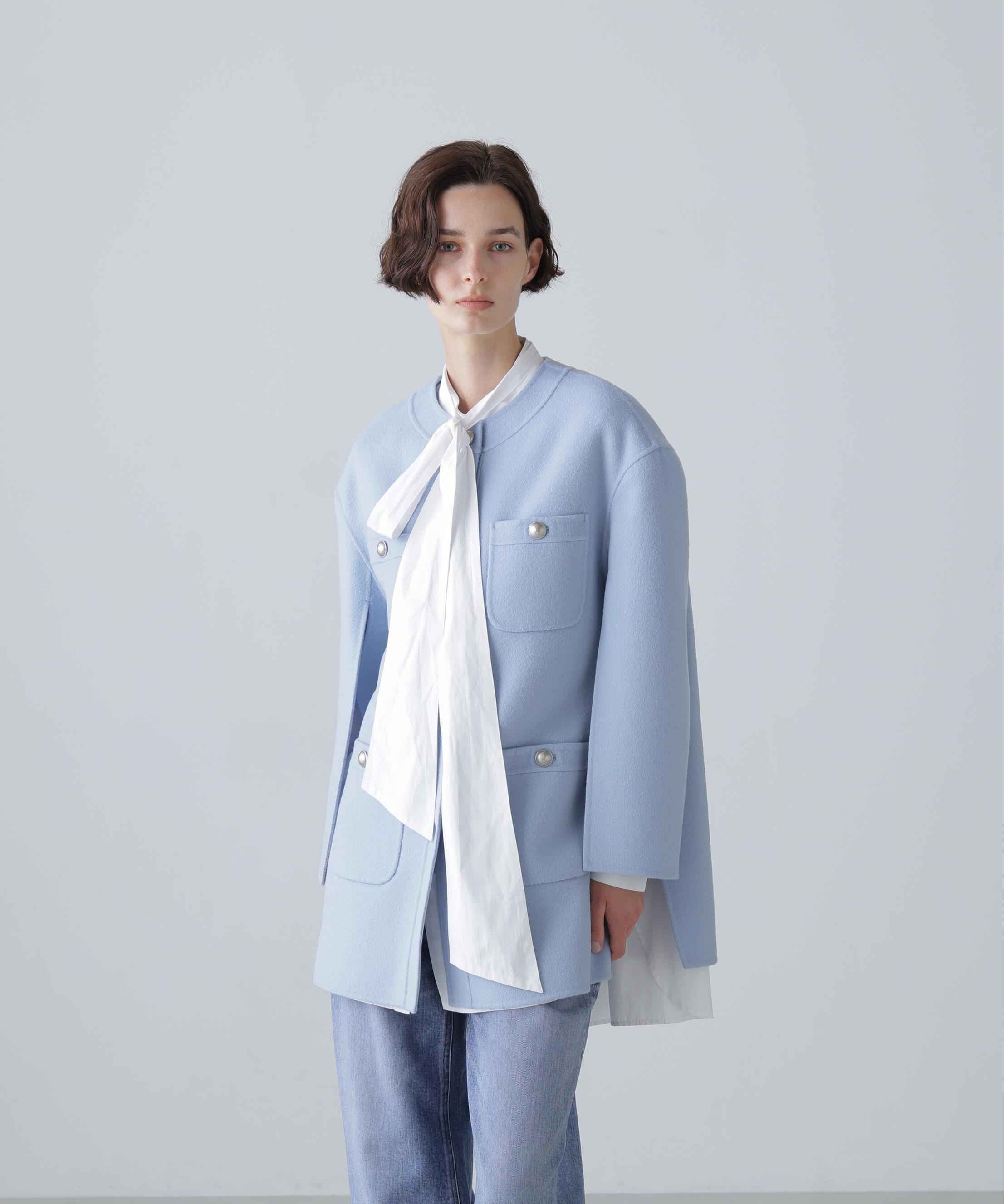 美品♡ADORE アドーア ソフトリバー ノーカラージャケット　アシンメトリー ◇ソリッドウールリバーノーカラー(O10800158)｜阪急百貨店公式通販