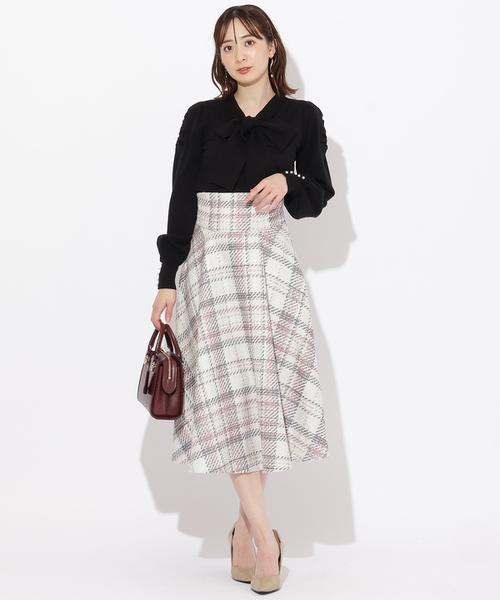 ミックスツイードチェックスカート(O10582735)｜阪急百貨店公式通販 