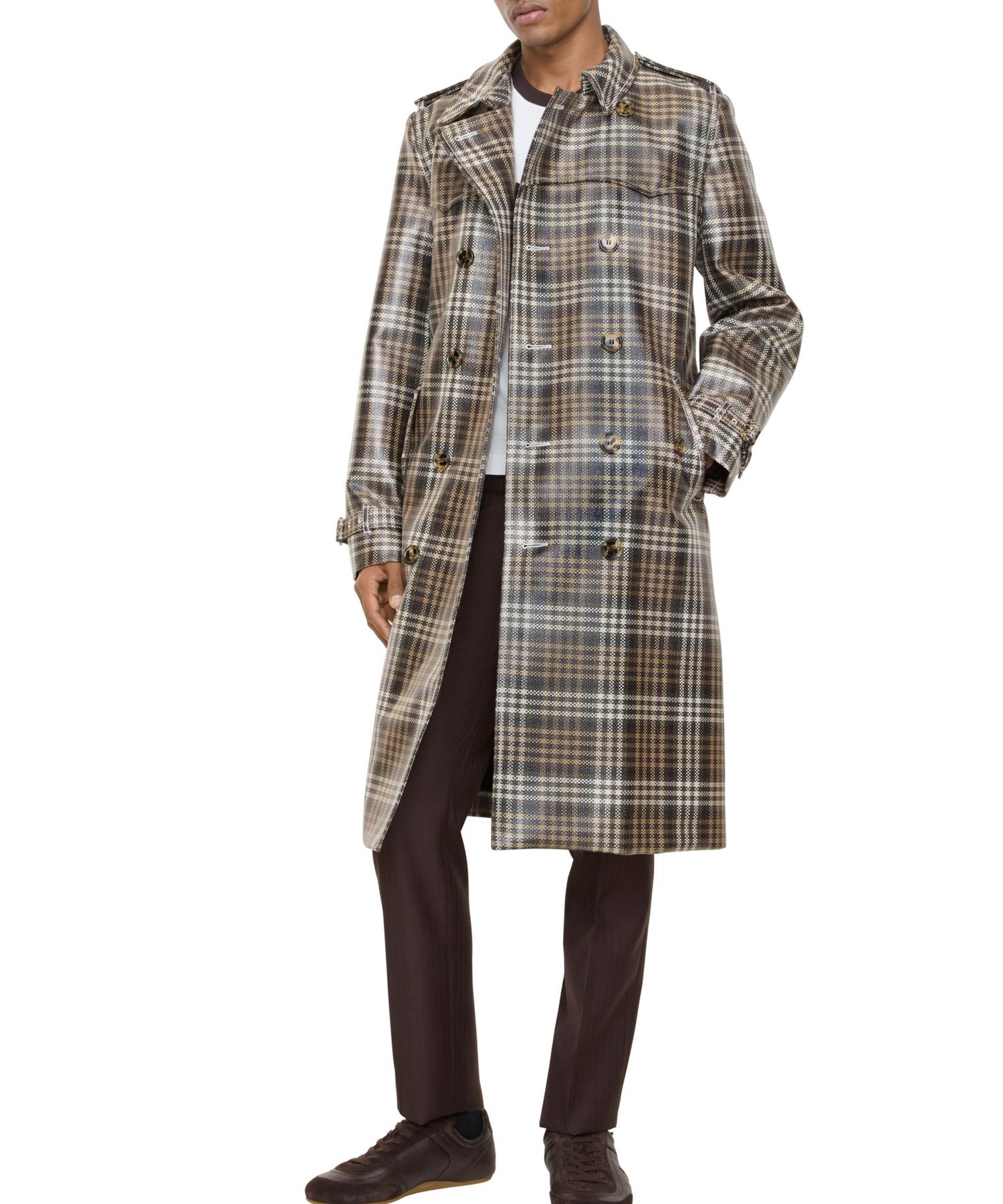 未使用級✨バーバリーロンドン トレンチコート シャドーチェック フォックスファー 中古・古着通販】BURBERRY LONDON (バーバリーロンドン) フォックス