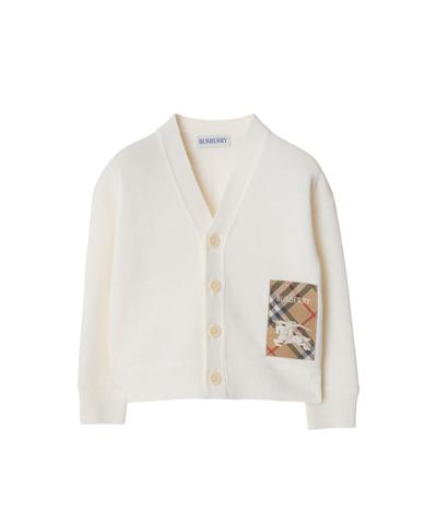 チェックラベル ウールカーディガン