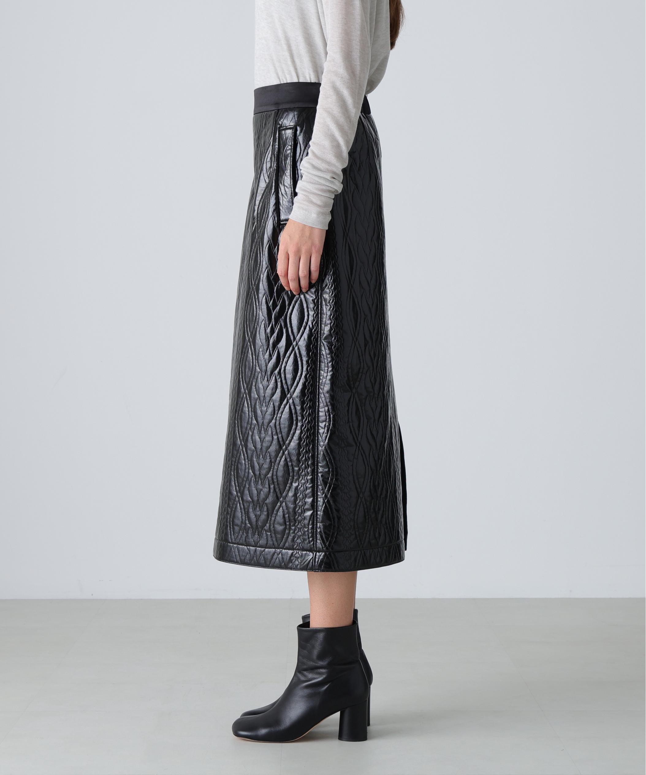 ADORE アドーア　Ｗジャガード ジャージー スカート　38 ブラック ◇コーティングジャージースカート(O10735308)｜阪急百貨店公式