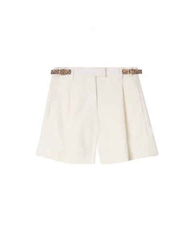 チェックトリム コットンポプリン ショーツ