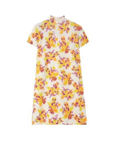 フローラル コットンブレンドドレス