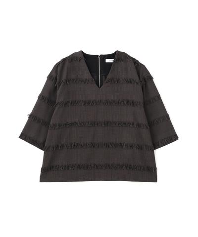 フリンジチェックブラウス