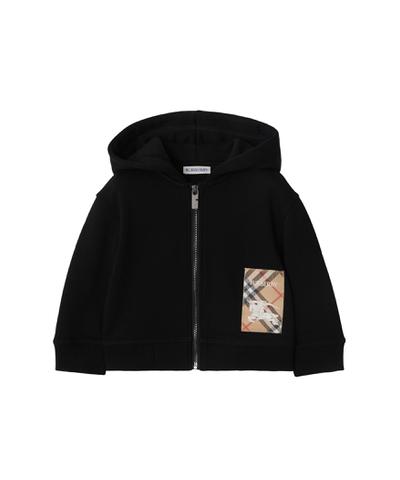 チェックラベル コットン ジップフーディー