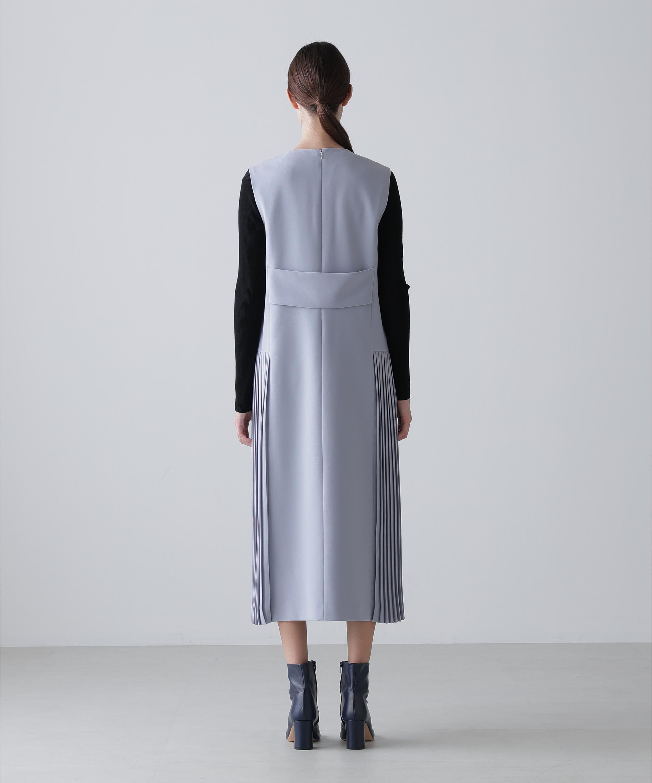 極美品 アドーア ADORE バックサテンアムンゼンワンピース ネイビー 36 バックサテンアムンゼンワンピース | ADORE（アドーア