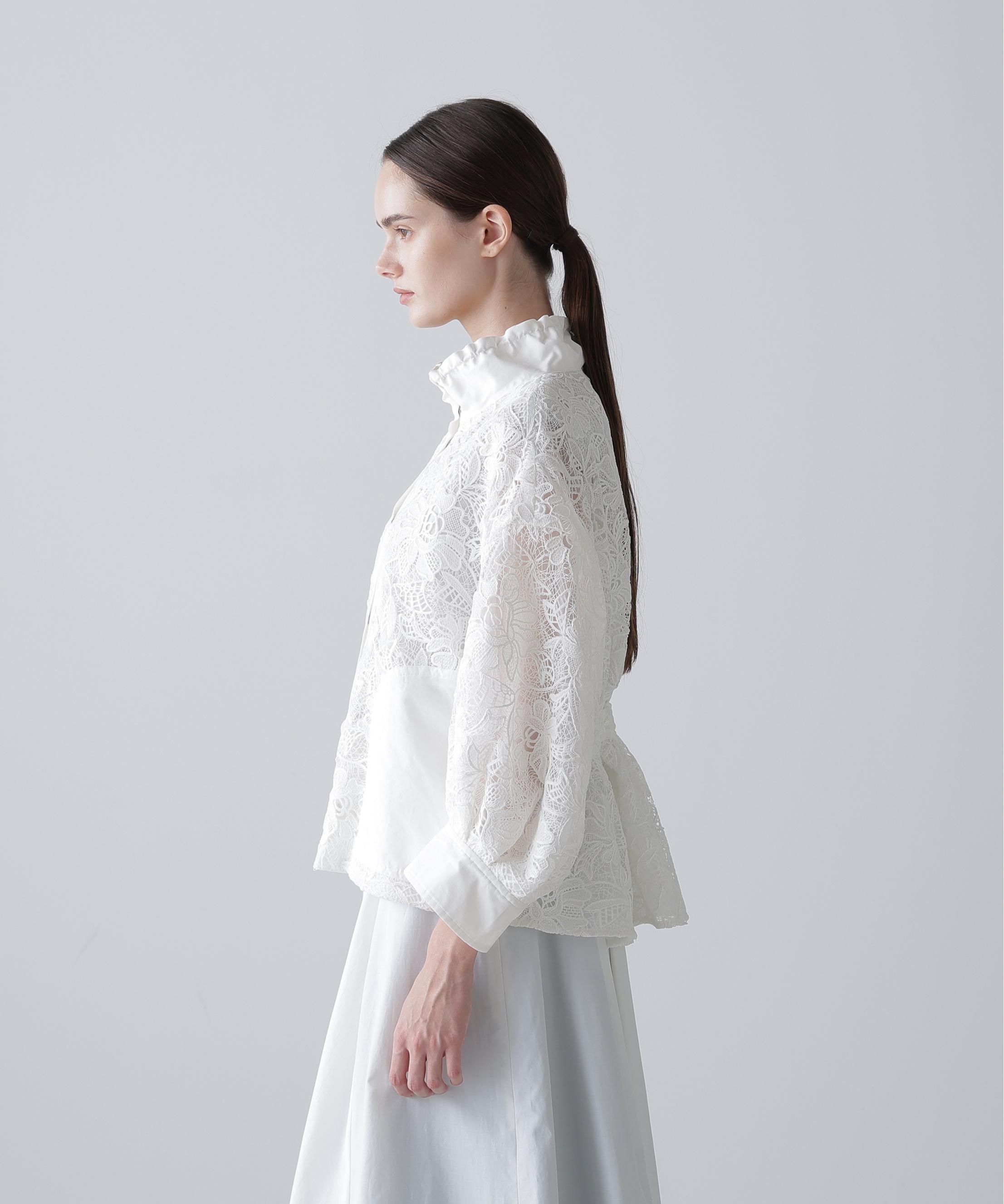 レースブルゾン ヴァン Vin ダブルジップチュールレースブルゾン （ブラック