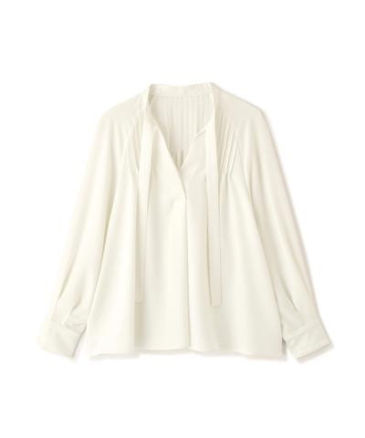 バックサテンジョーゼットブラウス