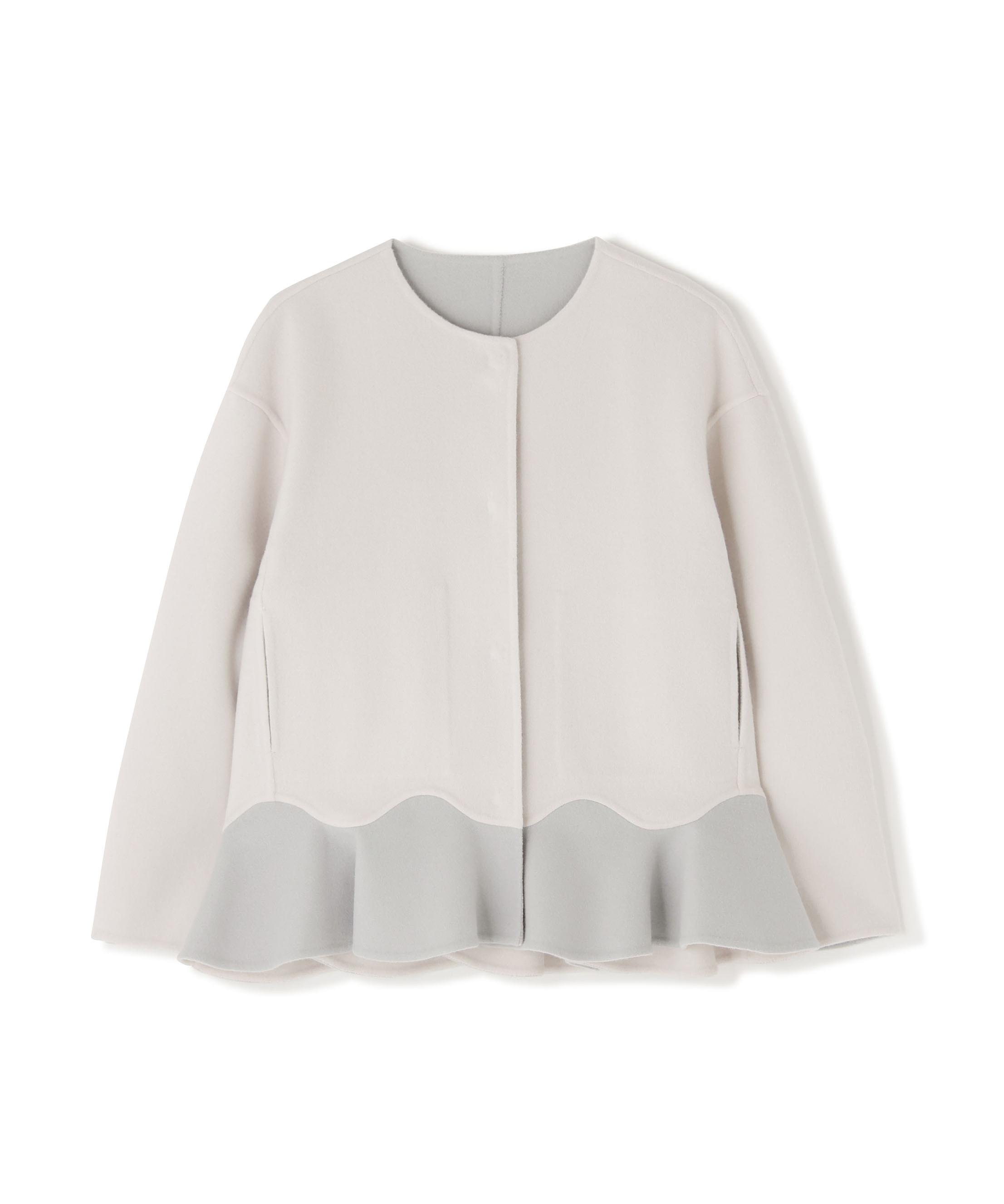 ADORE ◆Ca混2TONEリバージャケット ホワイト 38 ADORE ◆Ca混2TONEリバージャケット ホワイト 38