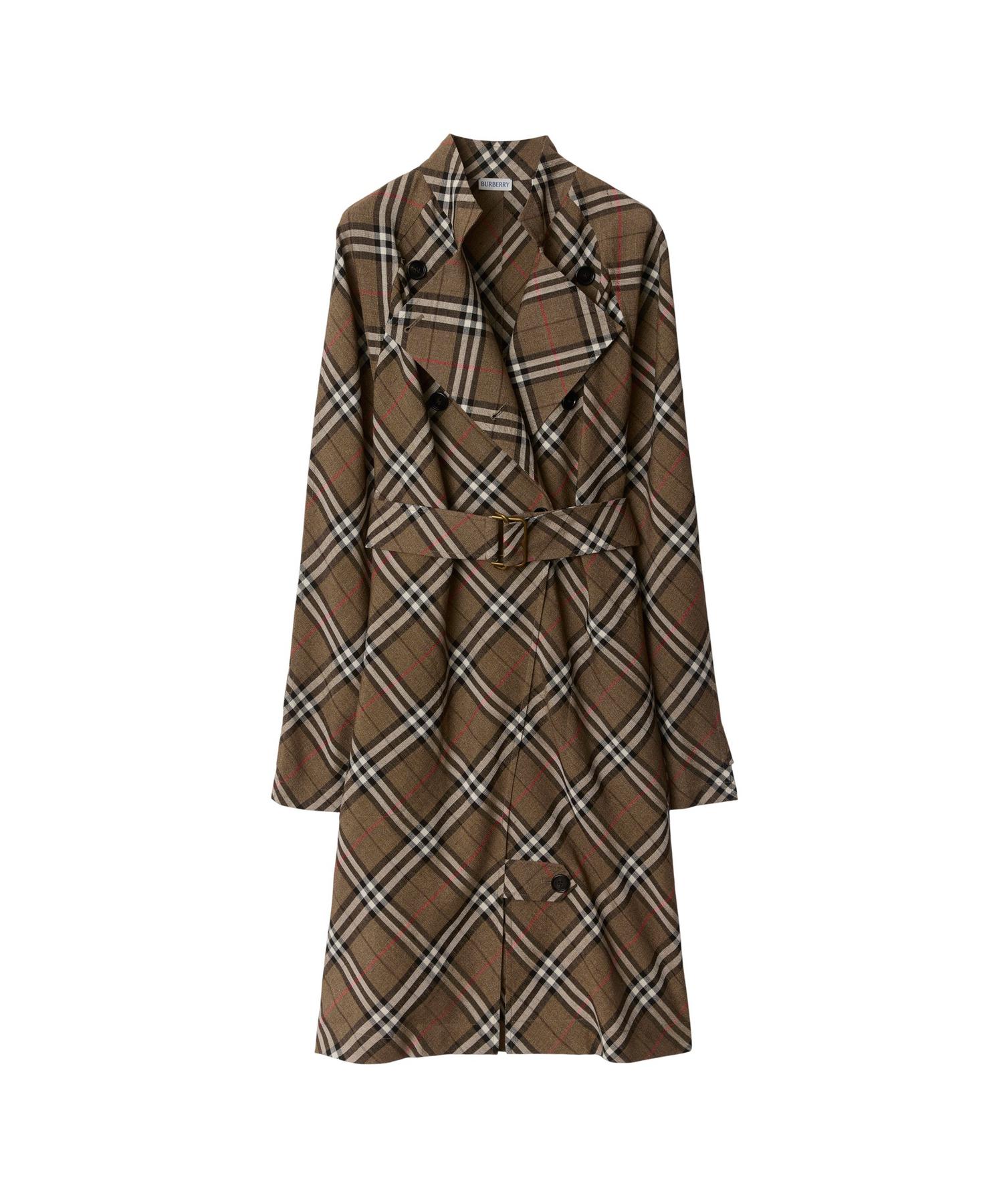 チェック シルクブレンド トレンチドレス(O10675155)｜阪急百貨店公式