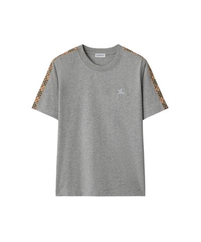 チェックトリム コットンTシャツ