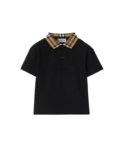 チェックカラー コットンポロシャツ