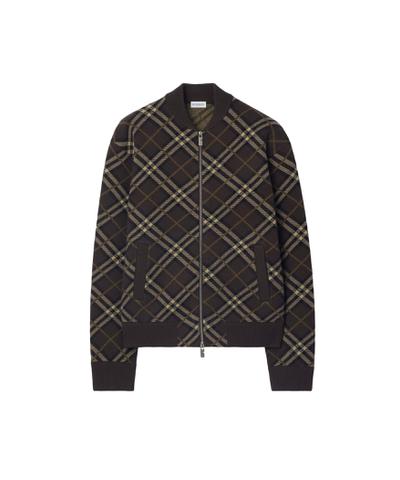チェック ウールカシミア ボマージャケット