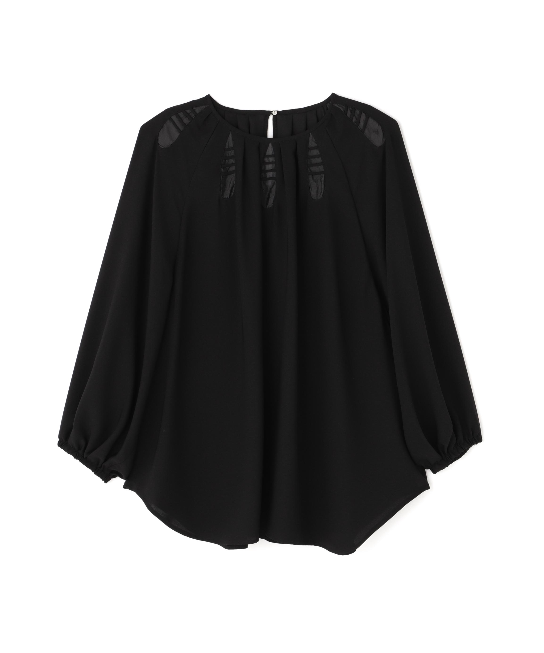 ADORE バックサテンジョーゼットブラウス ブラック 38 ADORE バックサテンジョーゼットブラウス ブラック 38