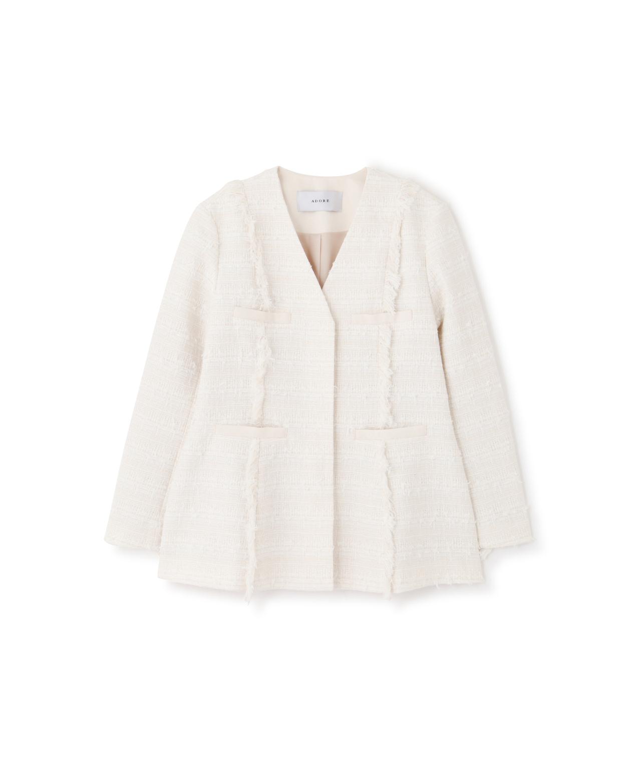 美品 アドーア ツィードライクニットジャケット REMAKE TWEED KNIT JACKET SUNNY SIDE UP-OIKOS 毎日を楽しく
