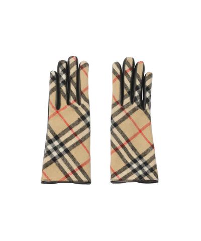 チェック ウールカシミアグローブ